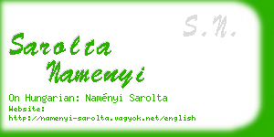 sarolta namenyi business card