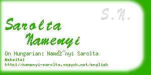 sarolta namenyi business card